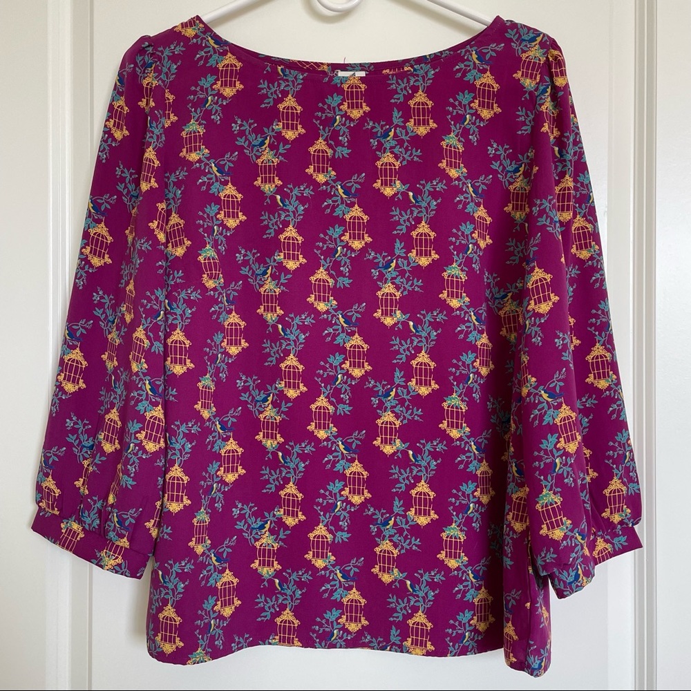 Pink Owl Bird Cage Blouse